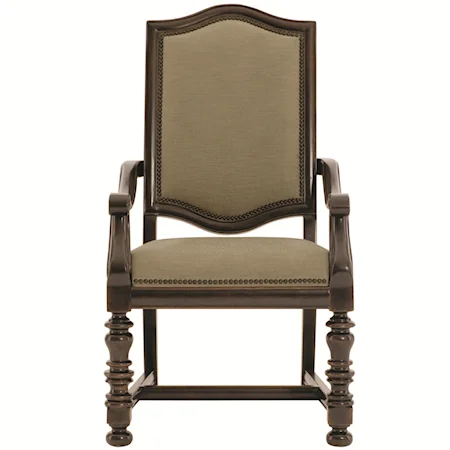 <b>Customizable</b> Upholstered Arm Chair with Nailhead Trim
